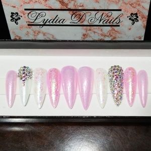 Unicorn/Swarovski press-on nails